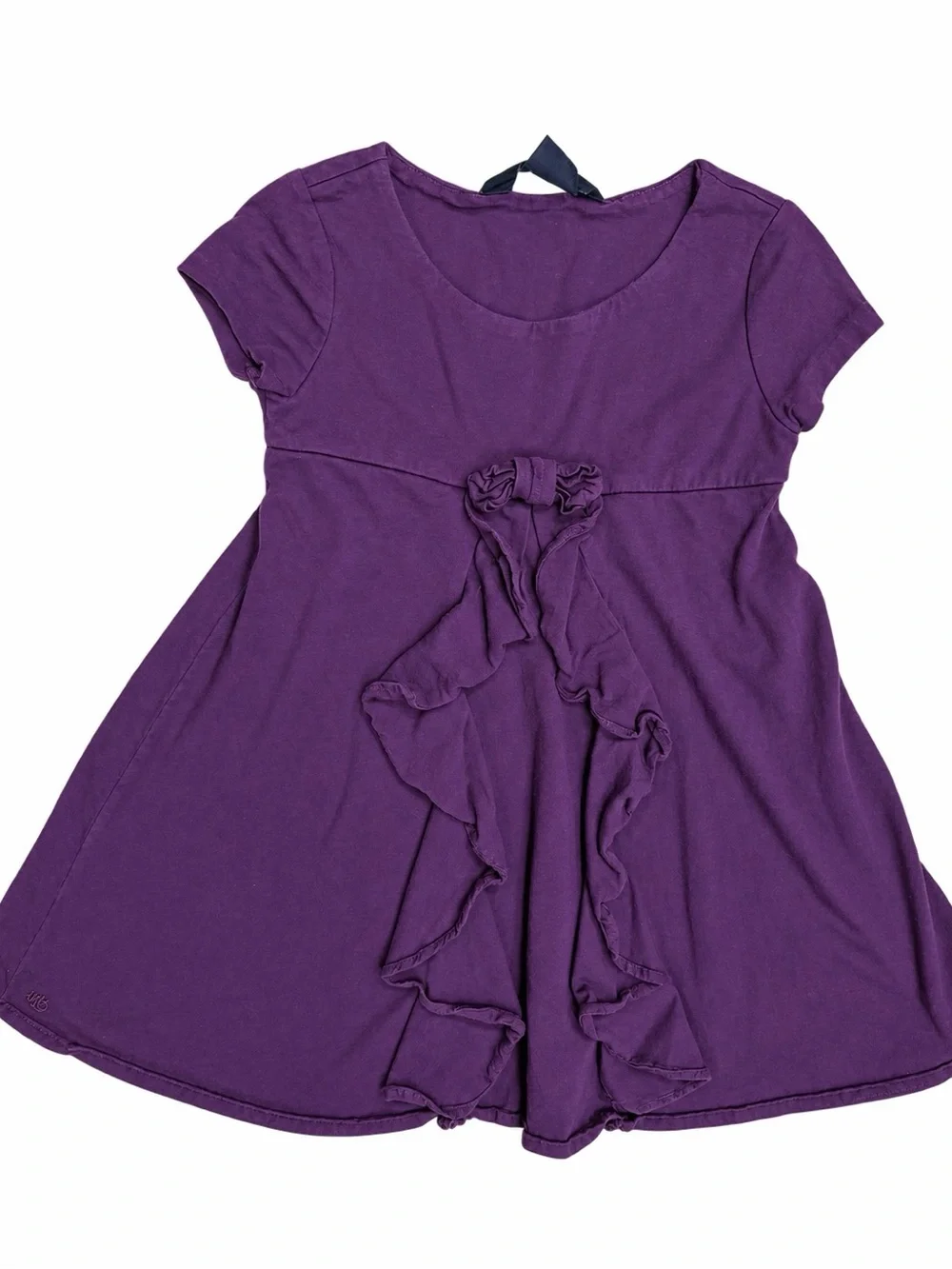 Ralph Lauren Girls Purple Ruffle Dress Size 4/4T Short Sleeve Fit & Flare